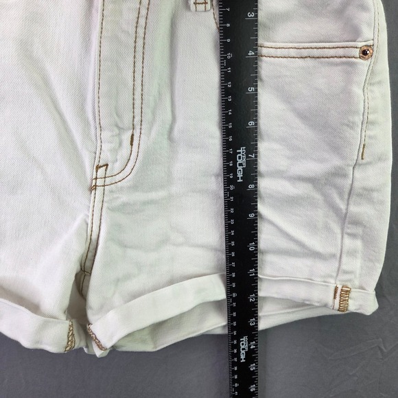 Wild Fable Highest Rise Denim Shorts Womens 4/27R White Cuffed Contrast Stitch - Picture 4 of 10